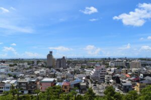 岡崎城から見た岡崎市の街並み