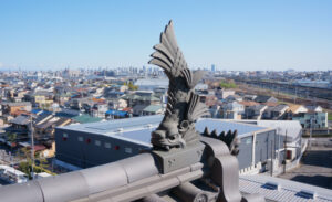 清洲城より名古屋市街地方面を臨む